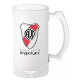 Chopp Vaso Cerveza Vidrio Esmerilado Futbol Carp River Plate