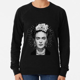 Buzo Estampado Frida Kahlo, Flores, Blanco Y Negro Camiseta 