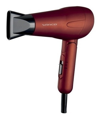 Secador De Pelo Plegable Mini Viaje Con Difusor Winco W190 E Color Rojo