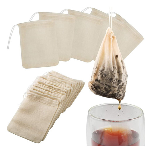 Bolsas Infusoras De Té Filtro De Tela Reutilizables 