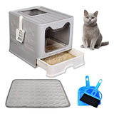 Arenero Extra-grande Para Gatos Con Tapa, Plegable