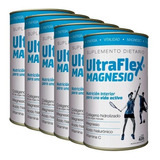 Pack 6 Ultraflex Magnesio Colágeno Hidrolizado En Polvo 420g