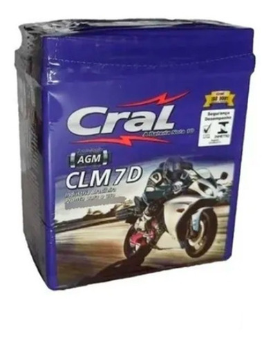 Bateria Selada Cral Moto 7ah 12v Biz 125 2006 A Diante 