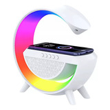 Luminária Rgb Speaker Carregador Indução Relógio 110/220v