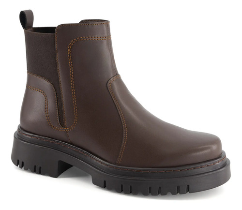 Botin Andrea Dama Casual Tacon Cuadrado Café 3826126