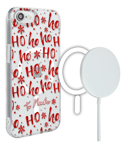 Funda Para iPhone Magsafe Nombre Navidad Ho Ho Ho