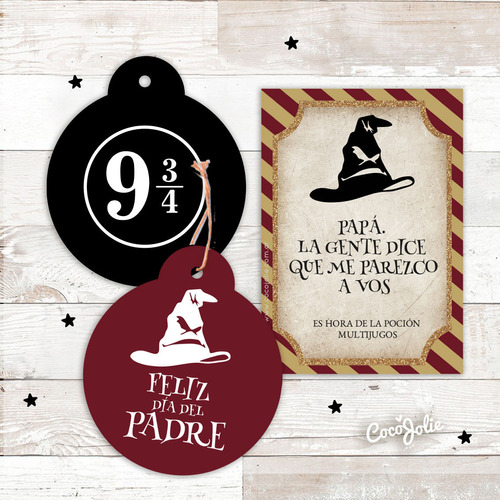 Kit Imprimible Dia Del Padre Harry Potter Editable En Pdf