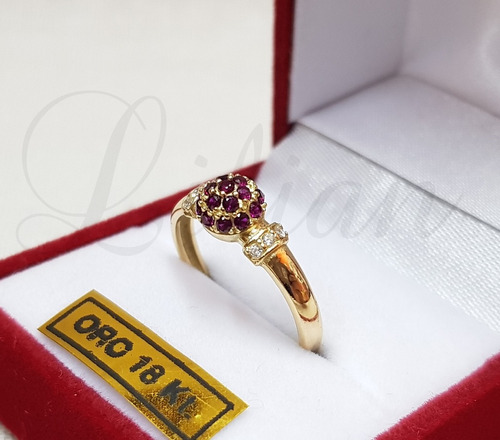 Anillos Mujer Oro18k Frutilla Cubic