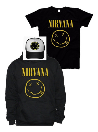 Remera De Nirvana + Buzo De Nirvana + Gorra De Nirvana