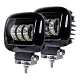 Para Par Faro Cuadrado O Redondo 3 Led 30w Lupa 6d Moto