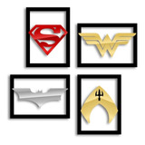 Quadro Decorativo Liga Da Justiça 50x40 Super Man Quarto