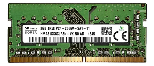 Memoria Ram Color Verde  8gb 1 Sk Hynix Hma81gs6cjr8n-vk