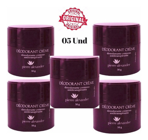 Kit 5 Desodorante Em Creme 50g Pierre Alexander Original