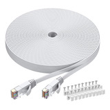 Cable Ethernet Cat 6 Blanco, Speed Plana Cat6 Rj45 In...