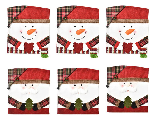 Funda De Silla Decorativa De Navidad, 6 Piezas