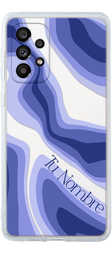 Funda Para Galaxy Para Mujer Curvas Azules Con Tu Nombre