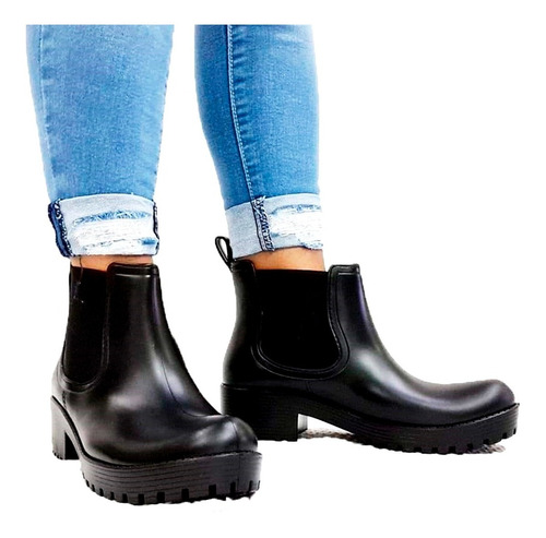 Botas De Lluvia Plataforma Alta Para Mujer 