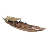 Canoa En Miniatura De Madera Antigua Para Decoración De Esta