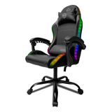 Cadeira De Escritório Tgt Heron Rgb Tgt-hr-rgb Gamer Ergonômica  Preta Com Estofado De Couro Sintético