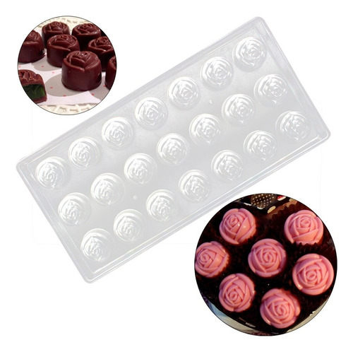 Molde De Acrilico Para Chocolates Molde Rosas Color Transparente Pasteleriacl