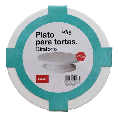 Plato Giratorio Plastico Para Torta Reposteria 28cm