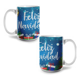 Taza Blanca 15 Oz Superheroes Navideños 12 Diseños Divertido