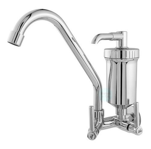 Torneira Gourmet Com Filtro Cozinha Luxo Parede Metai Inox