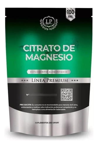 Citrato De Magnesio Puro En Polvo Doypack 100 Grs Sin Sabor