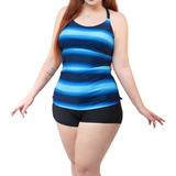 Traje De Baño Mujer Tankini Talla Extra Curvy Plus Hasta 5xl