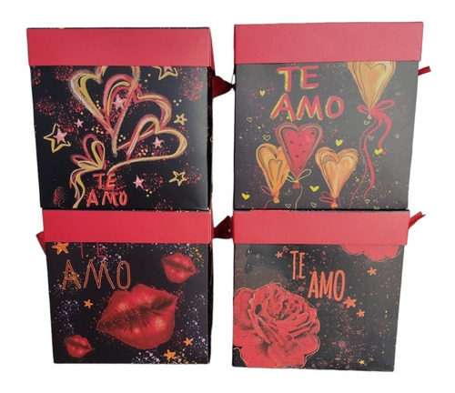 Cajas De Regalo Corazones Amor 15x15cm (12 Unidades)