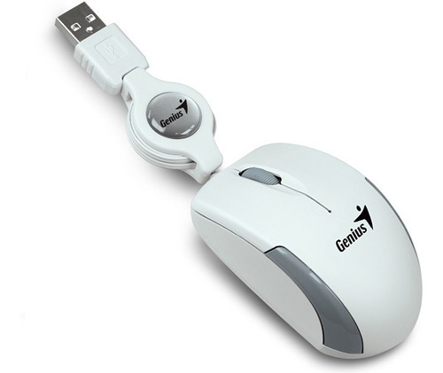 Mouse Usb Retráctil Genius Micro Traveler Blanco