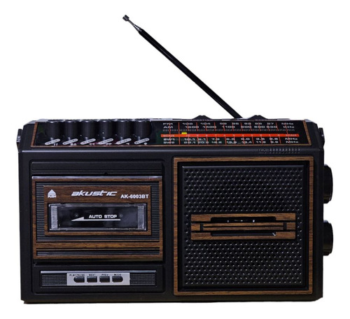 Radio Grabadora Retro Usb Cassette Am Fm Audifonos Ak-6003u