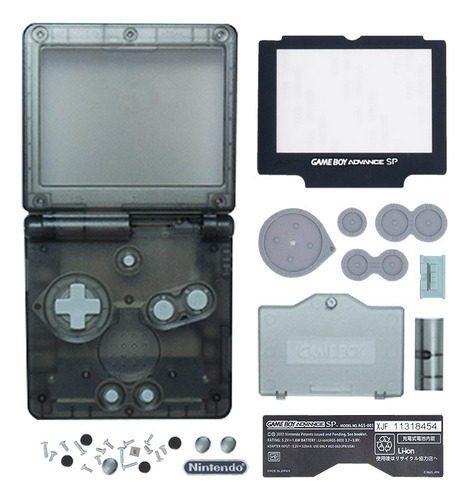 Carcasa Para Game Boy Advance (gba) Sp Negro (clear)