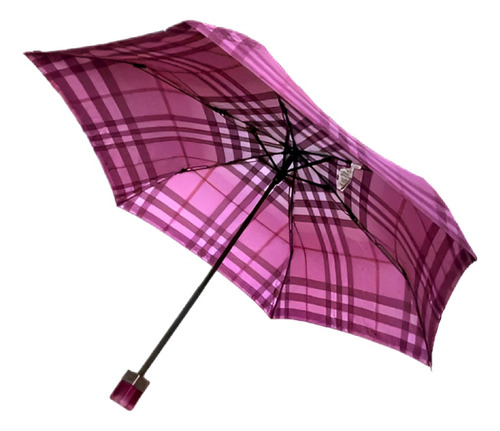 Guarda-chuva Burberry Estampado Estampa Xadrez Roxo E Rosa