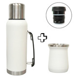 Kit Termo Kanson Classic 1lt + Mate Termico Acero Inoxidable