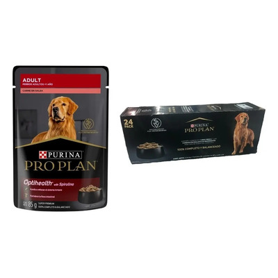 Pro Plan 24 Pzas Adulto Pouch Carne En Salsa | Envío gratis