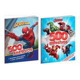 Kit 2 Livros 500 Adesivos Homem Aranha E Vingadores Marvel