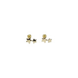 Aretes Broqueles Estrellas En Oro 10k Niña Piercing 