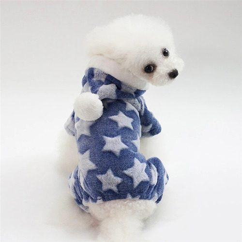 Chaqueta Abrigo Polar Para Mascota Perro Gato Azul