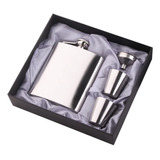 Set Petaca Whisky + Vasos + Embudo Caja Regalo