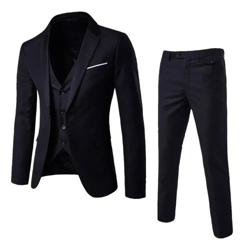 Blazer De Boda De Fiesta Slim-fit De Tres Piezas Para Hombre