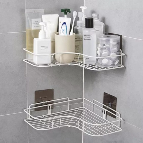 Organizador De Baño Repisa Rinconero Ducha Metal Esmaltado