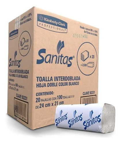 1999 Pz Toalla Interdoblada Sanitas Caja Oferta *promocion*
