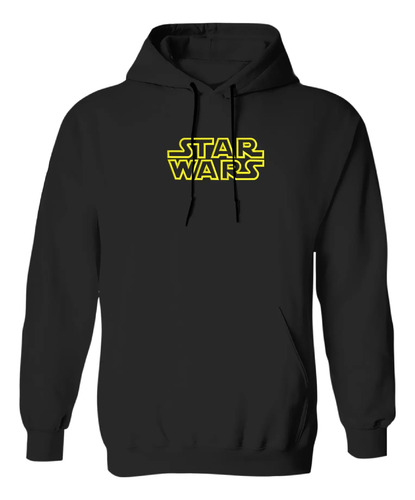 Sudadera Con Gorro Bordado Star Wars Texto Galaxia Pecho