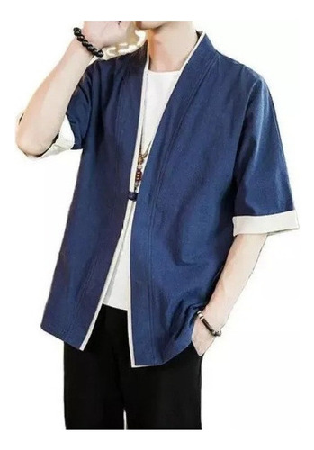Japanese Men's Short Sleeve Kimono Jacket