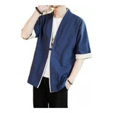 Japanese Men's Short Sleeve Kimono Jacket