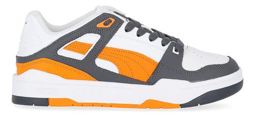 Zapatillas Puma Slipstream Retro Hombre En Blanco Y Naranja 