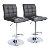 Silla Piso Bar Taburetes Ajustables Con Respaldo Set X 2 