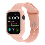 Malla Reloj Silicona Cover Para Apple Watch / Smartwatch Color Rosa 38/40/41