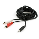 Cable 3 Metros Audio 2 Rca Macho A Miniplug 3.5mm Plug Macho